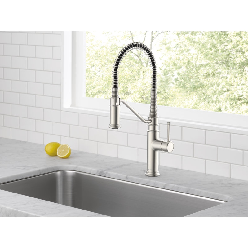 Pull Down Touch Single Handle Kitchen Faucet with Multi-Flow Pre-Rinse, Stainless