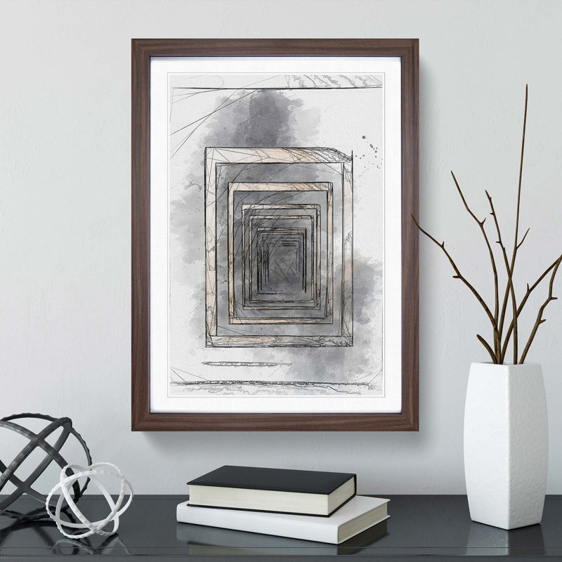 Sketching the Architecture Vol.53 - Picture Frame Drawing Print, Walnut Framed, 36cm H x 27cm W x 2cm D