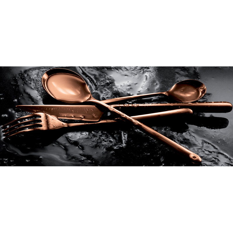 Couverts à salade (fourchette et cuillère) Linea, Bronze