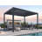 Gray Outdoor Louvered Aluminum Pergola-90611423