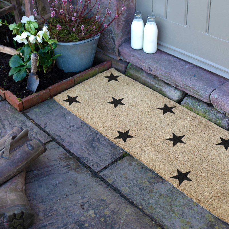 Gise Non-Slip Indoor Doormat, Natural/Black