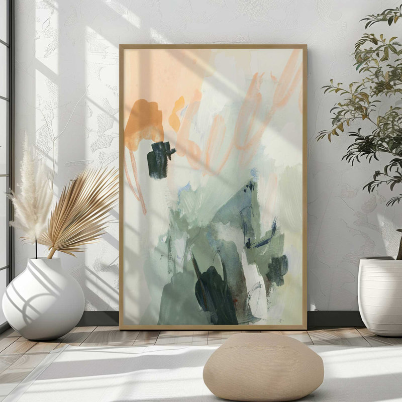 «Whispers of Nature I Print», H 15,25 po x l 12,25 po, Encadrement ouvert, zinc vieilli