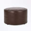 Repose-pieds rond en similicuir avec assise souple-1022246515