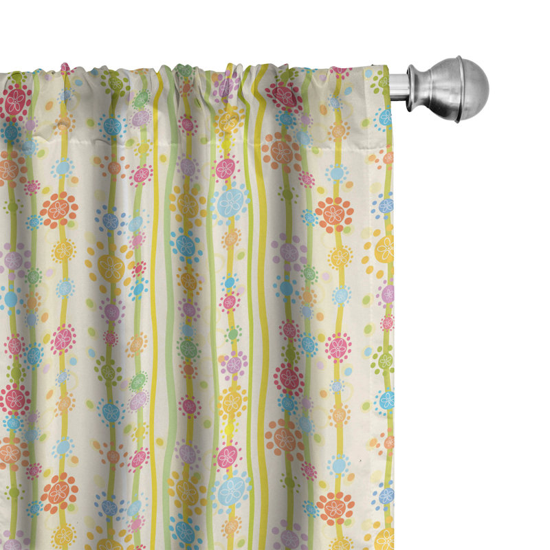 Floral Semi-Sheer Rod Pocket Sliding Panel, 28" x 84"