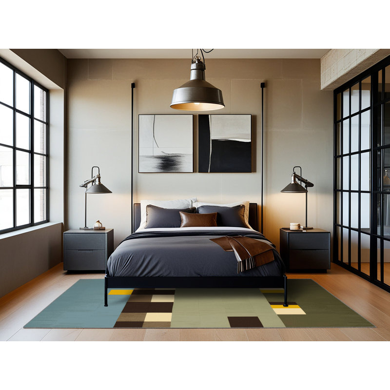 Pixel Patchwork Rug, Square 3'