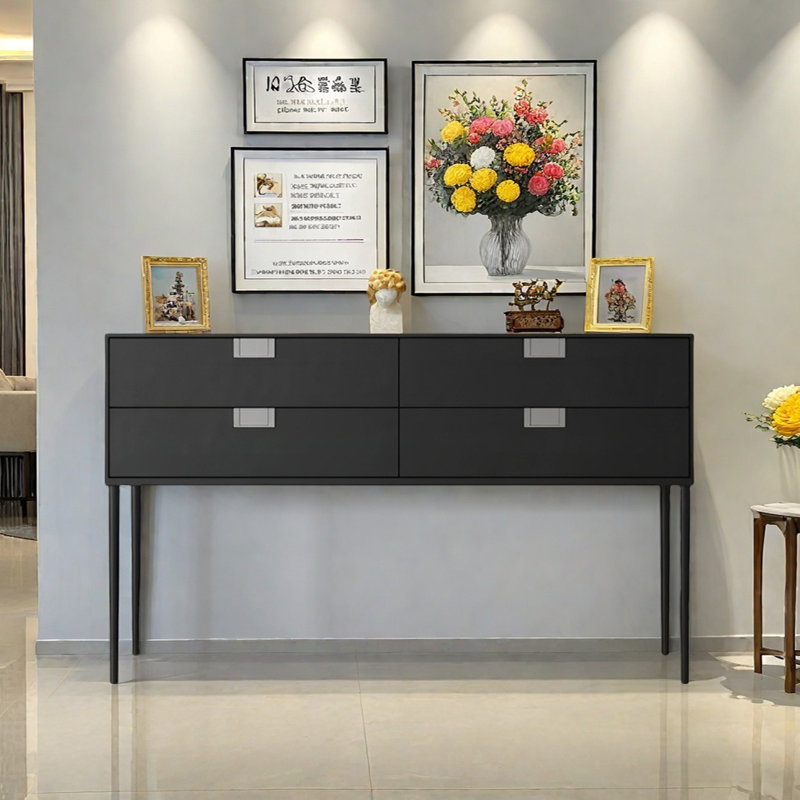 Console moderne moderne et pratique, H 35,43 po x l 55,12 po x P 15,75 po, Noir