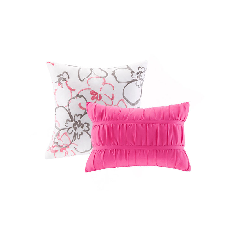 Floral Comforter Set, Pink Floral, Twin Comforter + 3 Additional Pieces