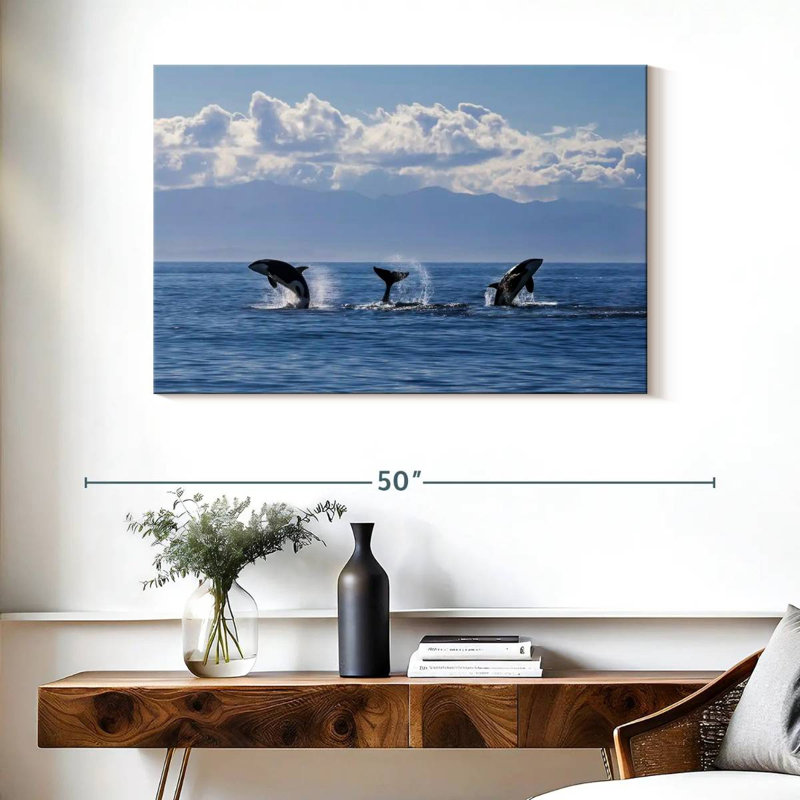 Brampt Lively Killer Whales, 26" H x 39" W