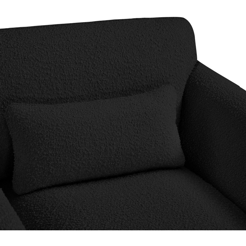 Kiristen 86'' Upholstered Sofa, Black Boucle Fabric
