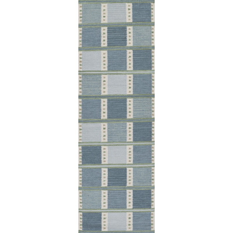Freya Hand Woven Wool and Cotton Geometric Area Rug, Runner 2'6" x 8'
