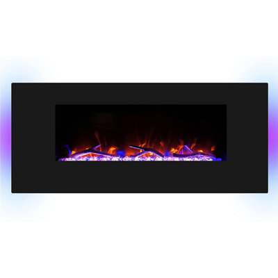 41.97'' W Black Electric Fireplace with 5120 BTU