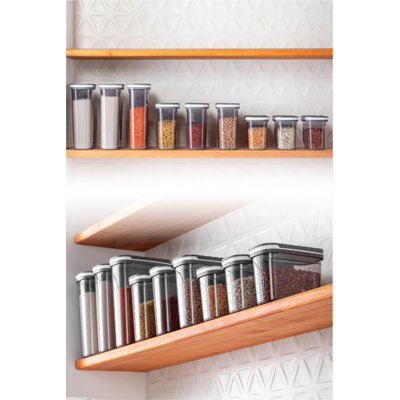 Durable Plastic Storage Box Set (9Ps), Anthracite Color | 3 Large (3.7 x 7.7 x 10.2 in, 91.2 fl oz), 3 Medium (3.7 x 7.7 x 7.1 in, 61.0 fl oz), 3 Small (3.7 x 7.7 x 5.1 in, 42.3 fl oz) | BPA Free, Dishwasher Safe, Ideal for Organizing Home & Office
