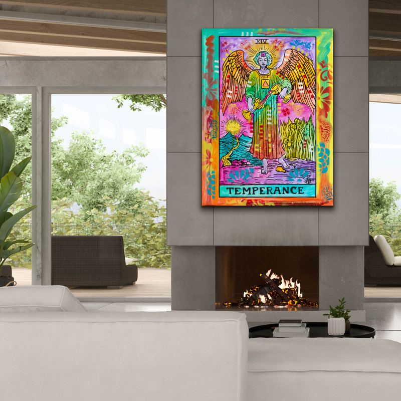 «Tarot - Temperance» par Dean Russo, art mural sur toile, H 54 po x l 40 po x P 1,5 po