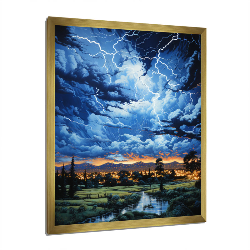 " Lightning Lightning Dance Pastoral ", Gold, 32" H x 24" W x 1" D