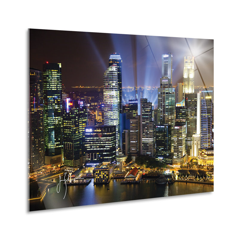 Singapore Skyline At Night by Jim Zuckerman - No Frame Print on Plastic / Acrylic, 65cm H x 95cm W