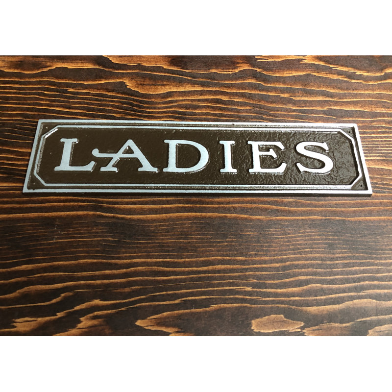 Enseigne de porte en aluminium ladies, Aluminium poli brun