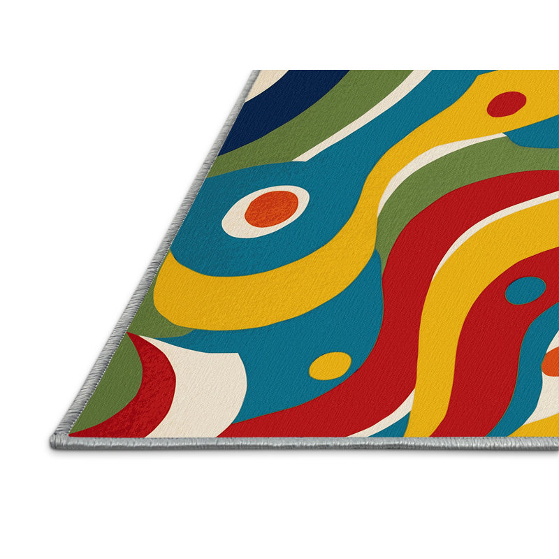Jazzy Wiggle Rug, Square 5'
