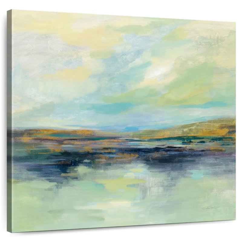 Golden Fields By The River, H 10 po x l 10 po