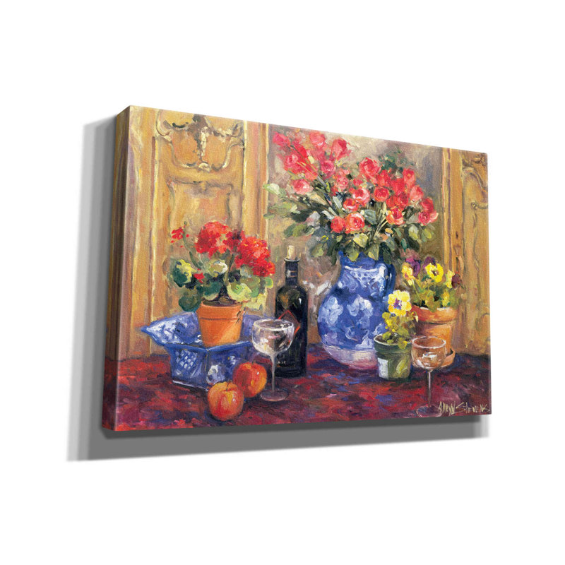 'Red Flowers' by Allayn Stevens, Canvas Wall Art, 18" H x 26" W x 0.75" D