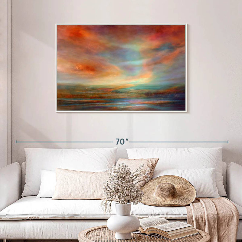 Far Away III, Cadre flottant blanc, 40 po x 27 po