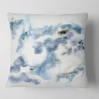 Abstrait de nuages bleu foncé IV - coussin moderne imprimé