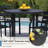 5 Pieces Outdoor Dining Set For 4, 42" Black Metal Round Outdoor Dining Table And 4 Black Metal Stackable Patio Chairs With Arm, Patio Table And Chairs Set For Lawn Garden Backyard-124236838-124236834
