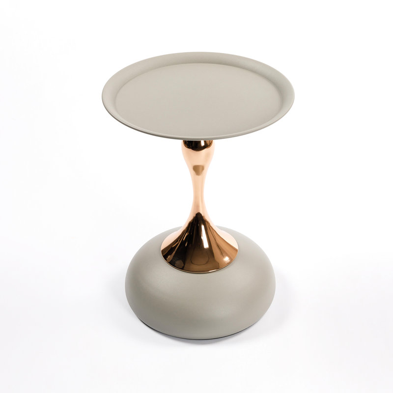 Table d'appoint ronde en métal - Tail, Gris mat