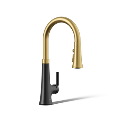 Tone Single Handle Pull Down Kitchen Sink Faucet with Three-Function Pull Down Sprayer