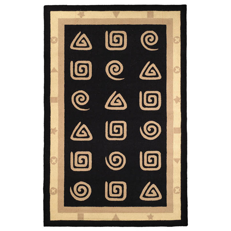 Ardilla Hand Hooked Wool Pile Geometric Rug, Rectangle 8' x 10'