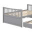 Lit de jour double en bois pleine grandeur, lit gigogne simple et 3 compartiments de rangement-1307625809