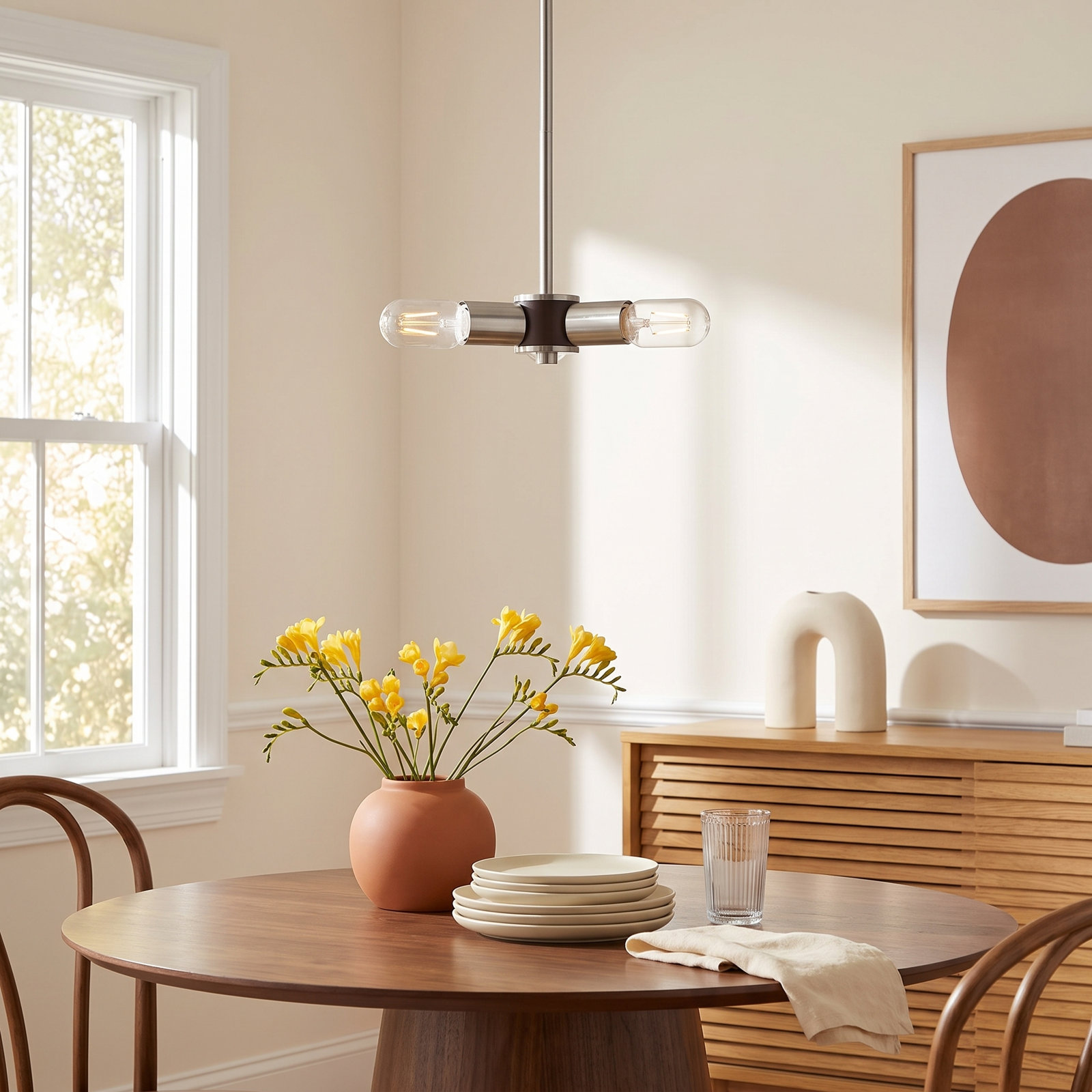 Martella 3 Light Dimmable Pendant, Brushed Nickel