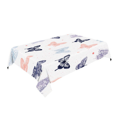 Pastel Butterflies Tablecloth, 60 x 86, Rectangle for Indoor and Outdoor
