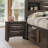 Gray Simple Contemporary 1pc Nightstand Solid wood Bedside Table Knob Pulls 2-Drawers Bedside Table