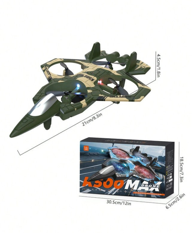 Drone de chasse télécommandé Quadcopter - décollage / atterrissage à une touche, flips à 360 °, maintien en altitude, 3 modes de vitesse - excellent cadeau pour les débutants et les amateurs