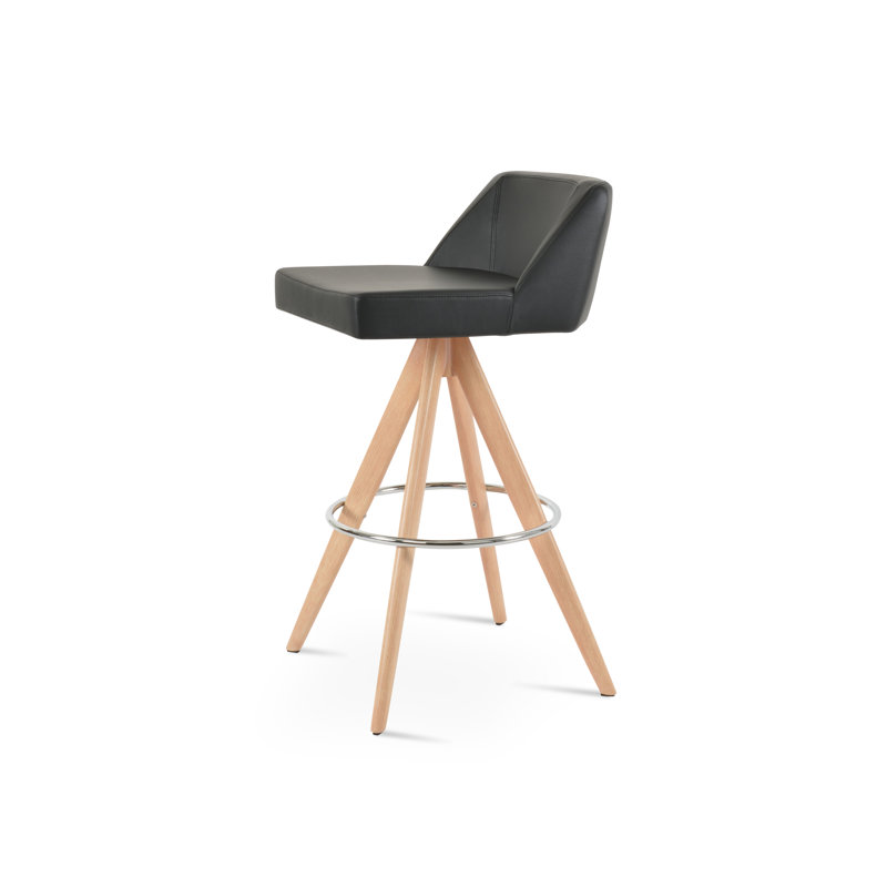 Tabouret Prisma Pyramid, Tabouret de bar (siège d'une hauteur de 30 po), Naturel, Noir