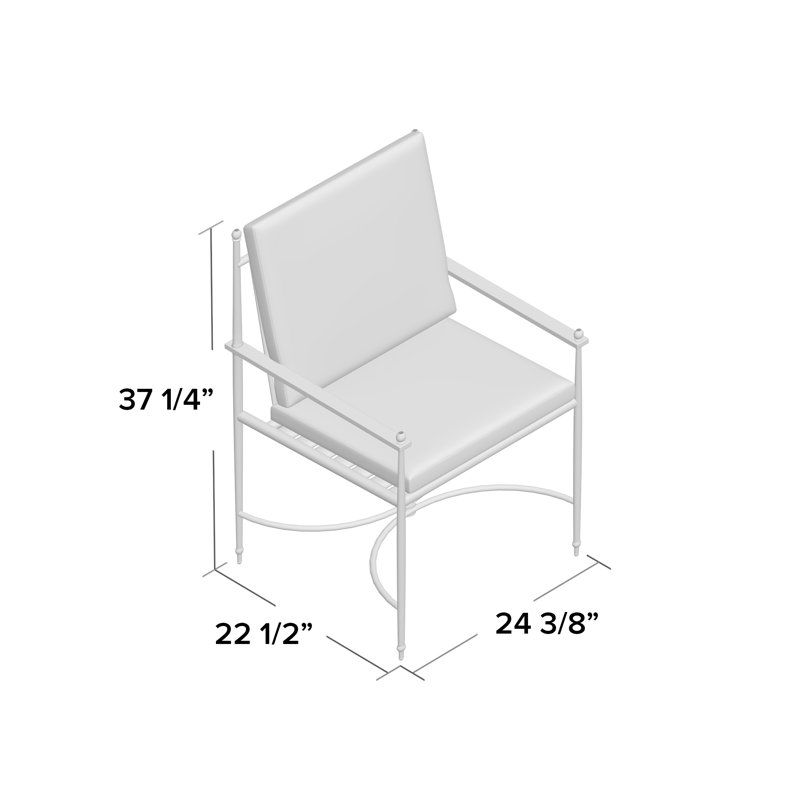 Roma Patio Chair with Cushions, No Welt, Natural White