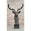 Statue buste cerf cerf élan en bronze
