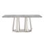 Table de salle à manger en marbre pour 6 personnes, table de salle à manger rectangulaire en faux marbre 70 po avec base en acier inoxydable à finition miroir, table de cuisine moderne en marbre de grande taille (argent, gris)-769357406-769357379