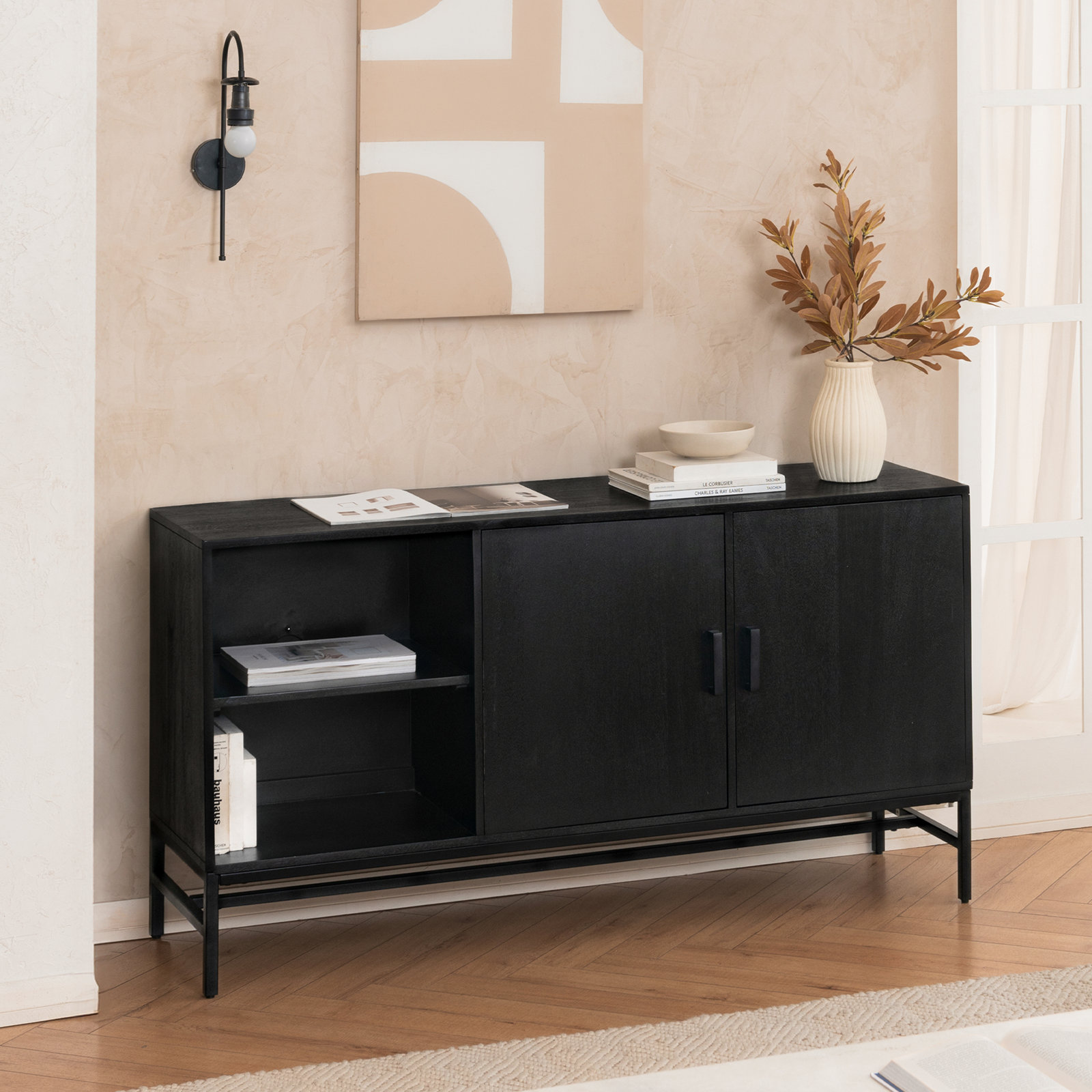 Soleil 56" Mango TV Stand, Black