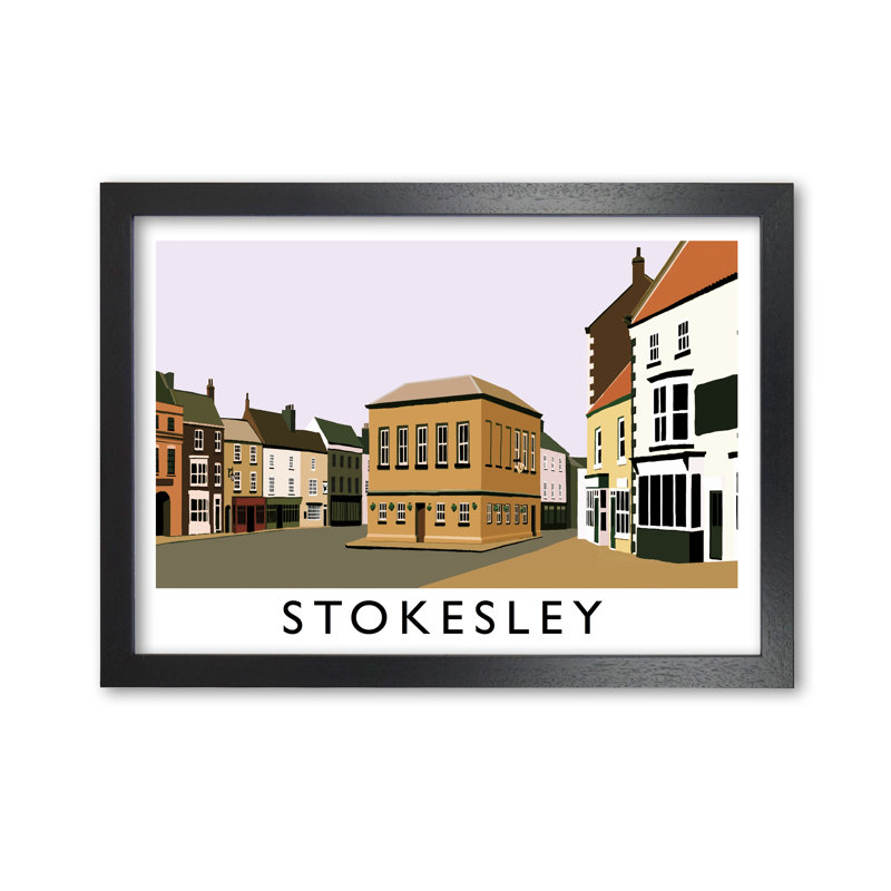 Stokesley by Richard O'Neill - Single Picture Frame Print, Black, 21cm H x 297cm W x 3cm D