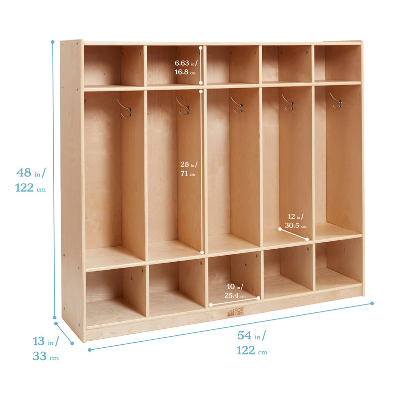 Casier ECR4Kids 5 sections avec compartiments de rangement pour casiers, meubles de classe