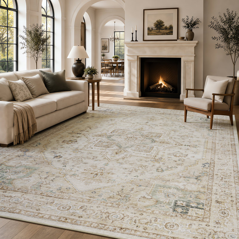 Tapis taupe doux lavable à la machine pour le salon, la chambre à coucher, Taupe, Rectangle 10' x 14'