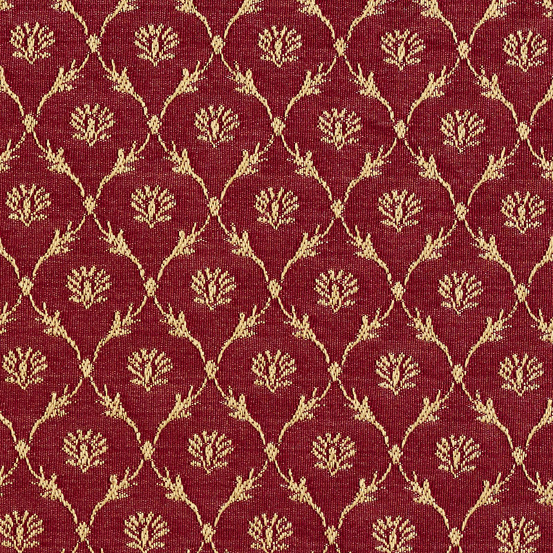 Tissu à treillis floral, Rouge