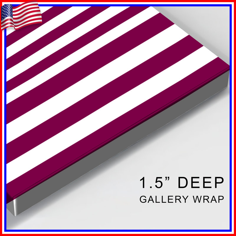 Vertical White Stripes Canvas Gallery Wrap in Many Sizes, 12 x 12 pouces