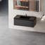Ensemble de meuble-lavabo flottant 36 po avec lavabo 36 po, meuble de rangement mural moderne rayé avec tiroir à fermeture en douceur et lavabo à surface solide blanc brillant, 24V16-36NOW-114864650