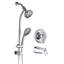 Pomme de douche combinée à barre coulissante en acier inoxydable sans perçage à 7 réglages, système de spa à double pomme de douche avec bec verseur (soupape brute incluse)-122404573