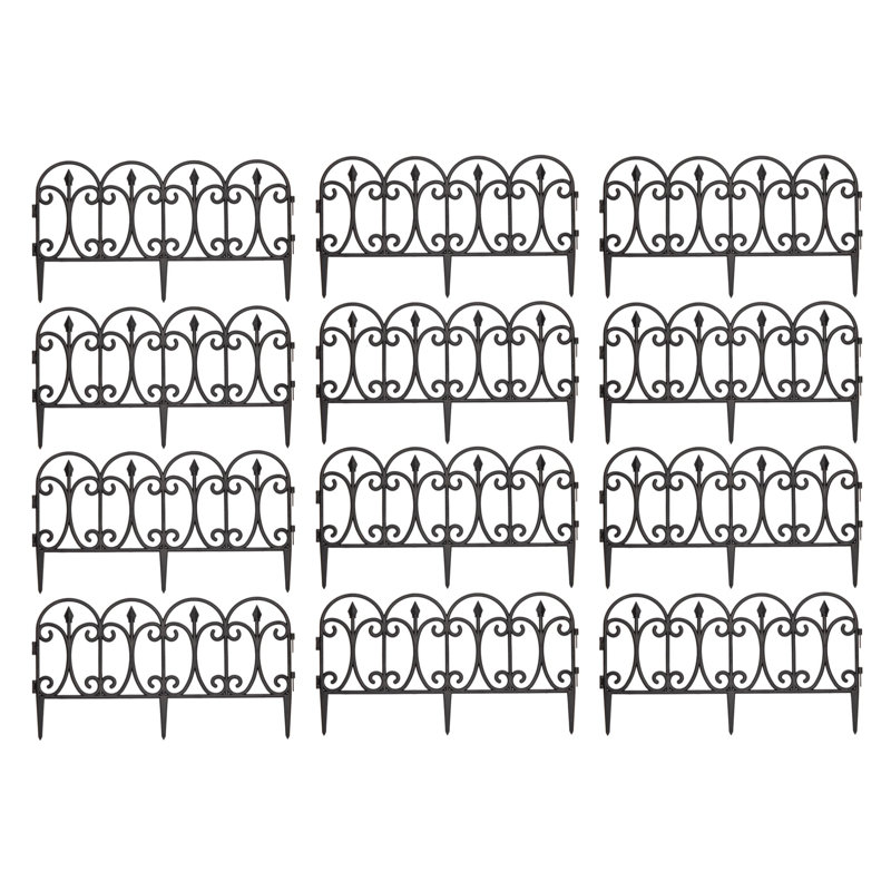 Samuel Alexander 23 cm H x 23 cm W Plastic Lawn Edging Fencing with 12 Panel(s) Included
