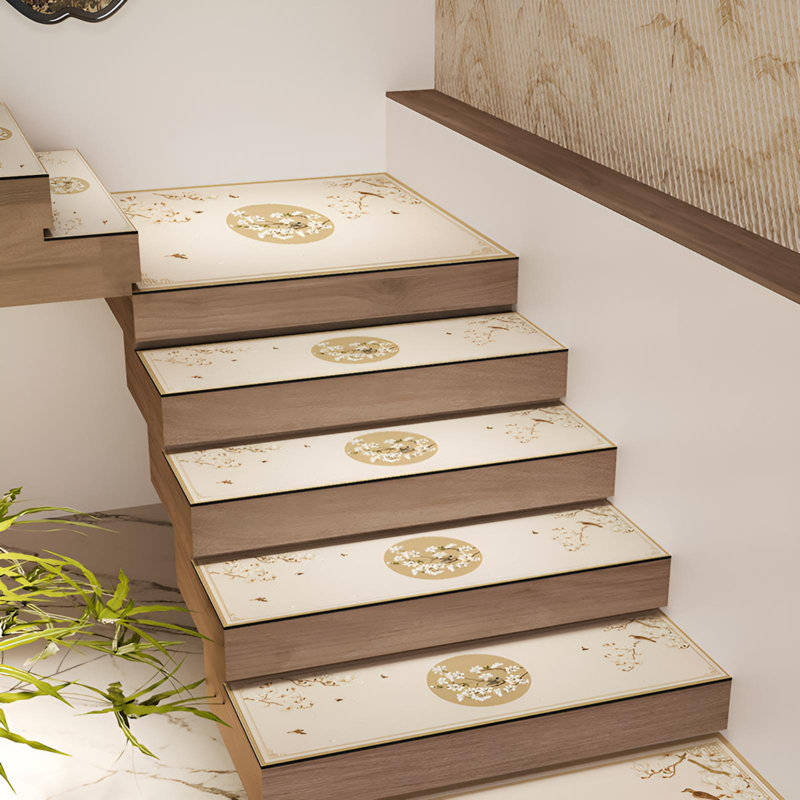 Tapis d'escalier antidérapant de style chinois moderne
