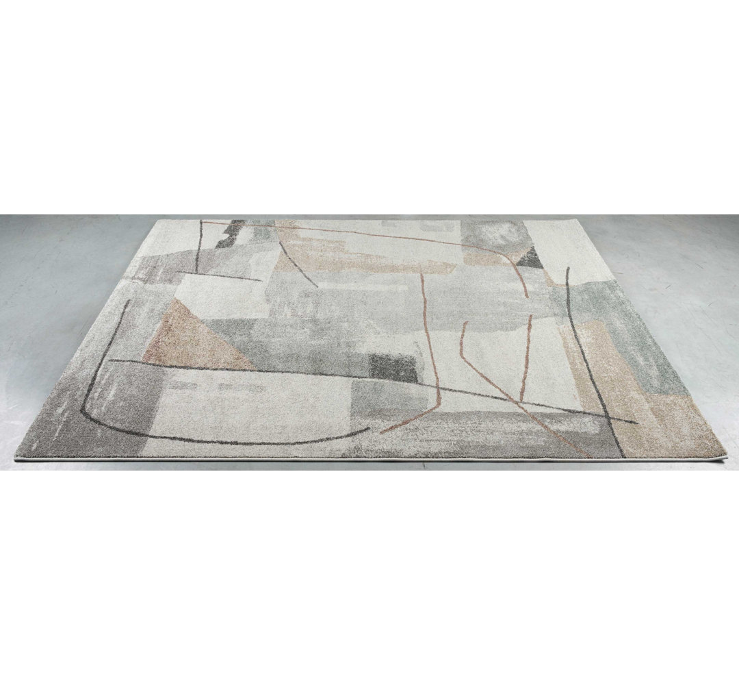 Power Loom Polypropylene Grey Rug