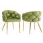Ensemble de 2 fauteuils d'appoint faits à la main de luxe avec pieds dorés (y compris la chaise)